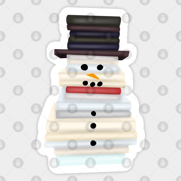 Christmas snowman made of books Sticker by Becky-Marie